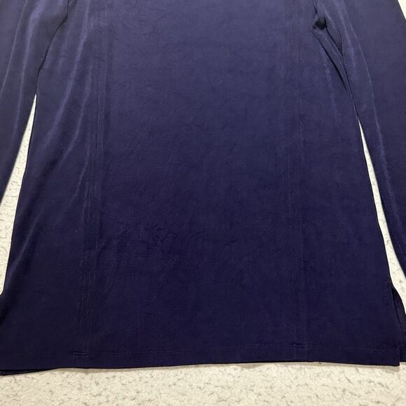 Chico's 0 Women's Small V-Neck Cold Shoulder Purple Long Sleeve Acetate Blouse - Picture 12 of 12